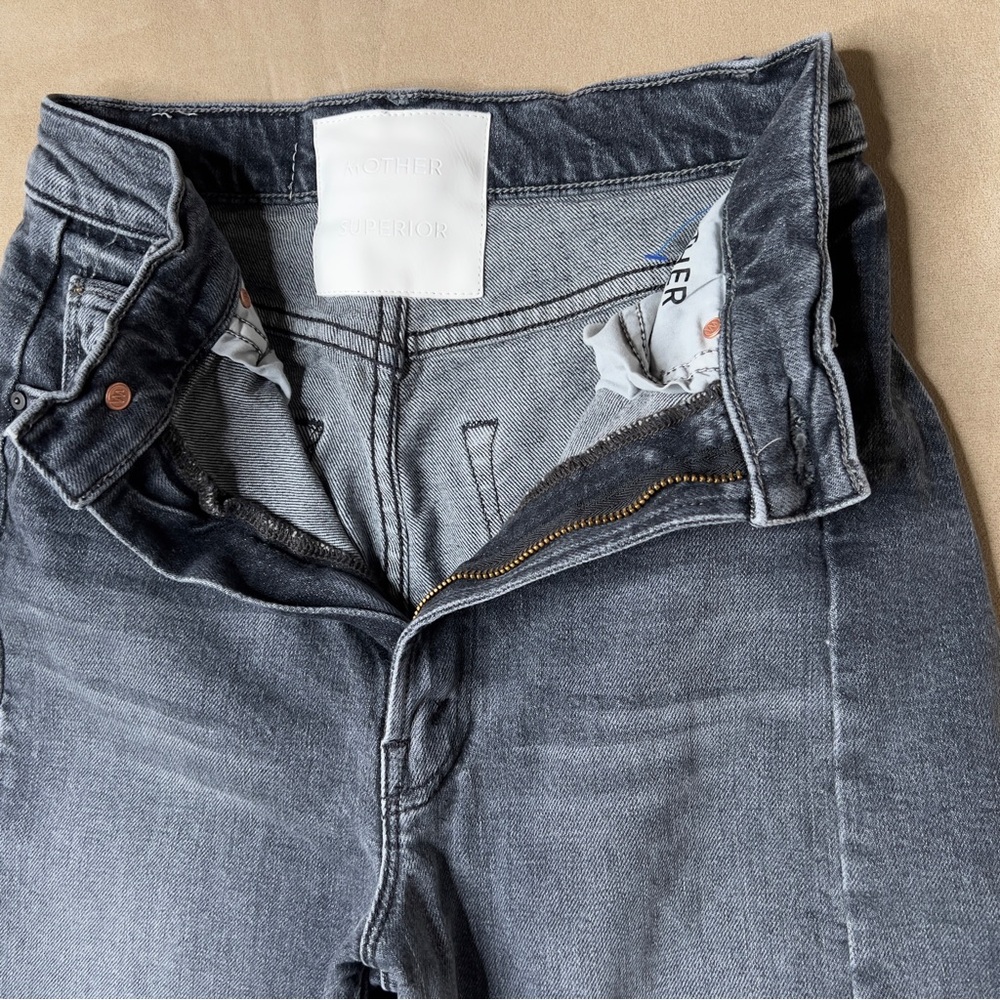 Mother Superior The Half Pipe Flood Barrel Jeans Outta Sight Black - Picture 4 of 11